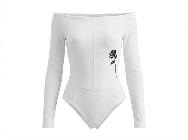 Off-the-shoulder Bodysuit in White