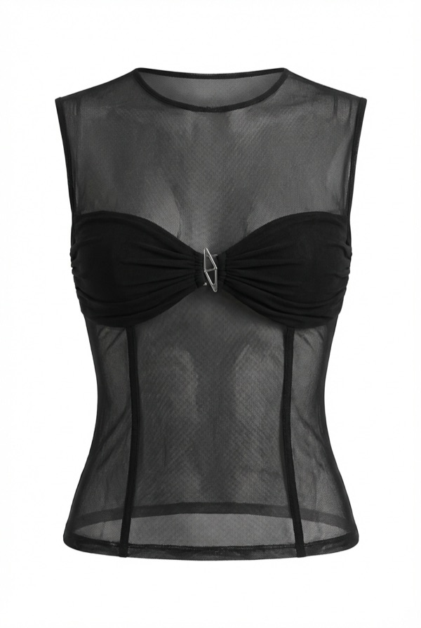 Rose Embossed Shirt in Black