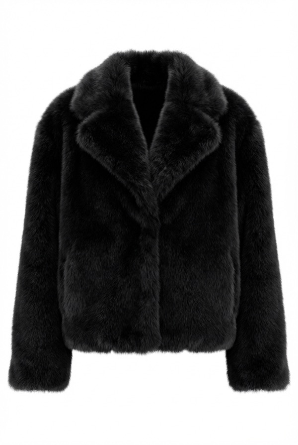 Turn-down Collar Jacket in Black