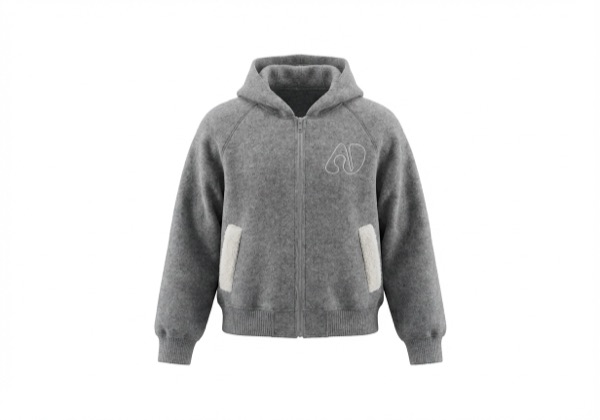 Hooded Pocket Jacket in Grey