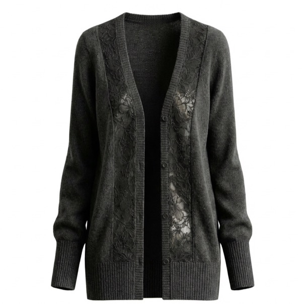 Lace Sweater in Grey