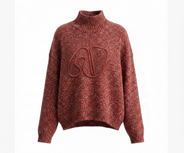 Embroidered Sweater in Red