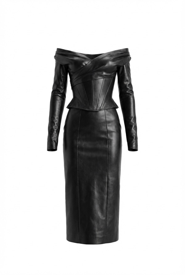 Leather Dress in Black